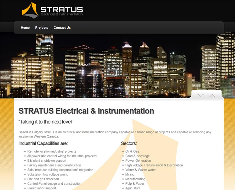 image of Stratus Electrical & Instrumentation website